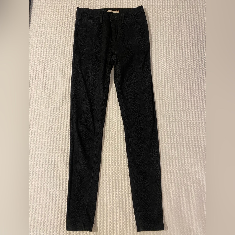 Levi's 720 Black Snake Skin Skinny Jeans - Size 25